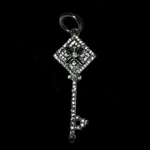 Silver and black key charm